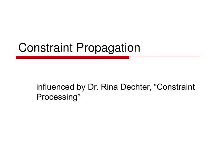 constraint propagation