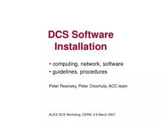 DCS Software Installation