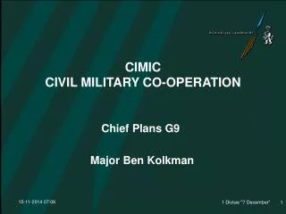 CIMIC CIVIL MILITARY CO-OPERATION