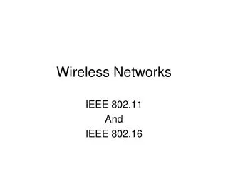 wireless networks