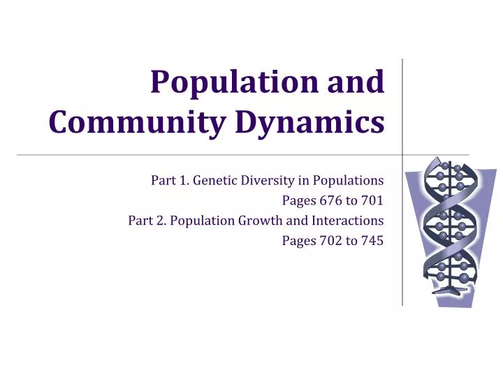 population and community dynamics