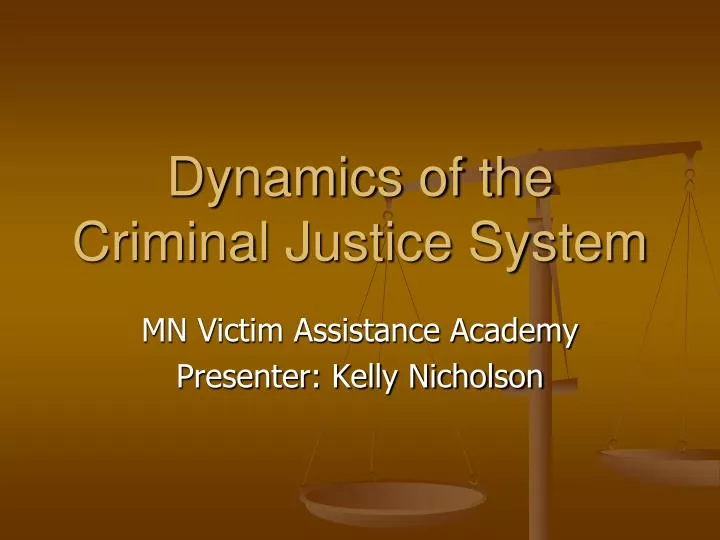 dynamics of the criminal justice system