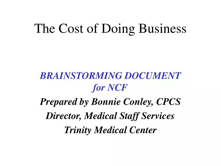 the cost of doing business