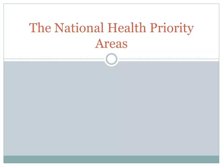 the national health priority areas