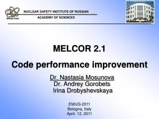 MELCOR 2.1 Code performance improvement
