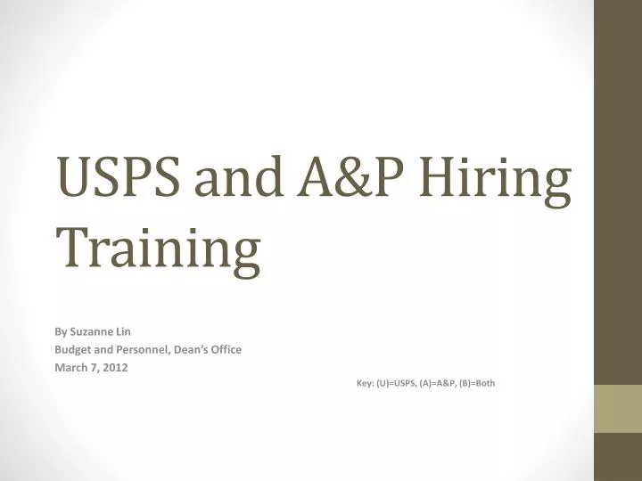 usps and a p hiring training