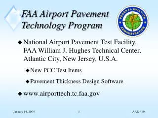 FAA Airport Pavement Technology Program