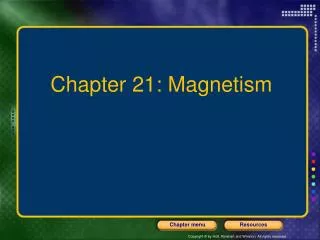 Chapter 21: Magnetism