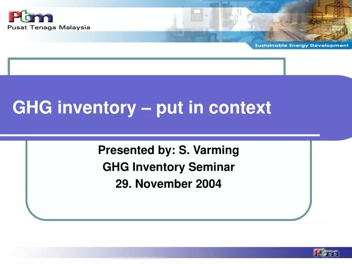 ghg inventory put in context