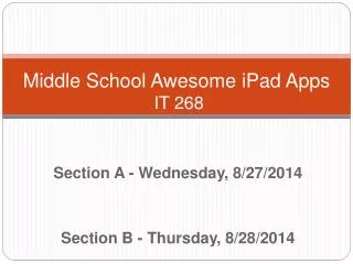 Middle School Awesome iPad Apps IT 268