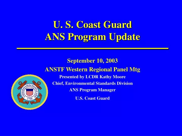 u s coast guard ans program update
