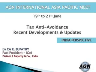 Tax Anti-Avoidance Recent Developments &amp; Updates