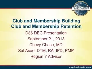Club and Membership Building Club and Membership Retention