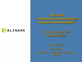 Microsoft Infrastructure Optimization Business Value Analyst TM