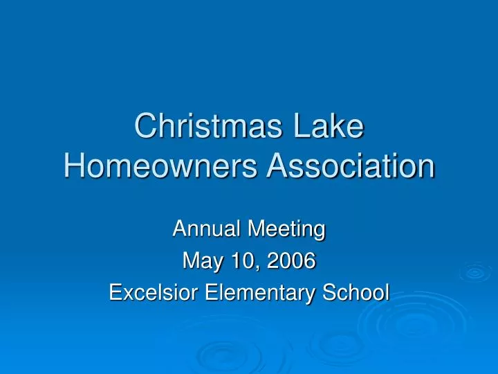 christmas lake homeowners association