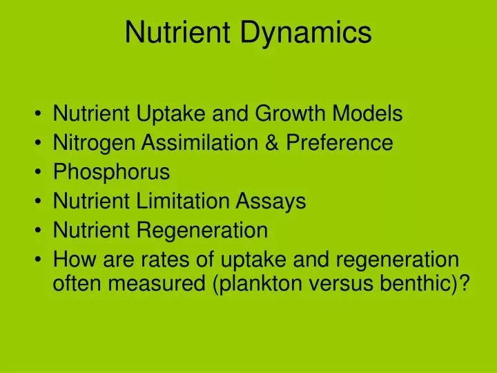 nutrient dynamics