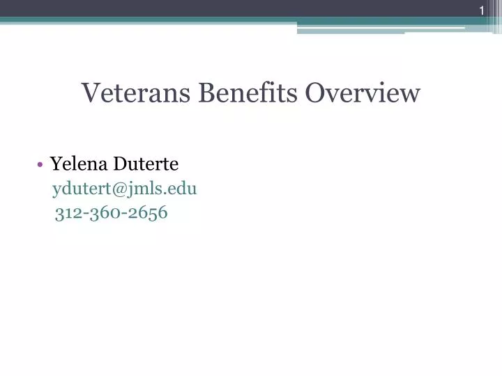 veterans benefits overview