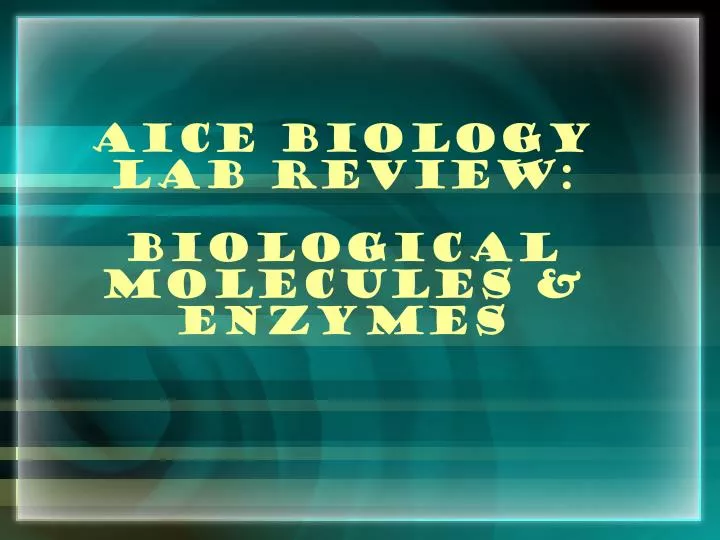 aice biology lab review biological molecules enzymes