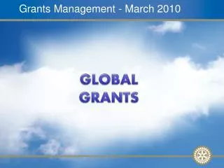 Grants Management - March 2010
