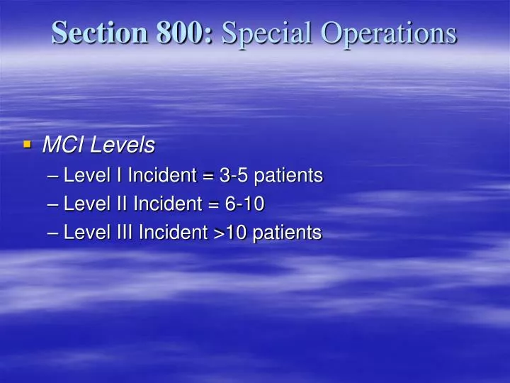 section 800 special operations