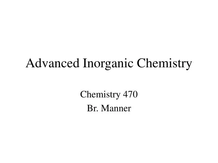 advanced inorganic chemistry