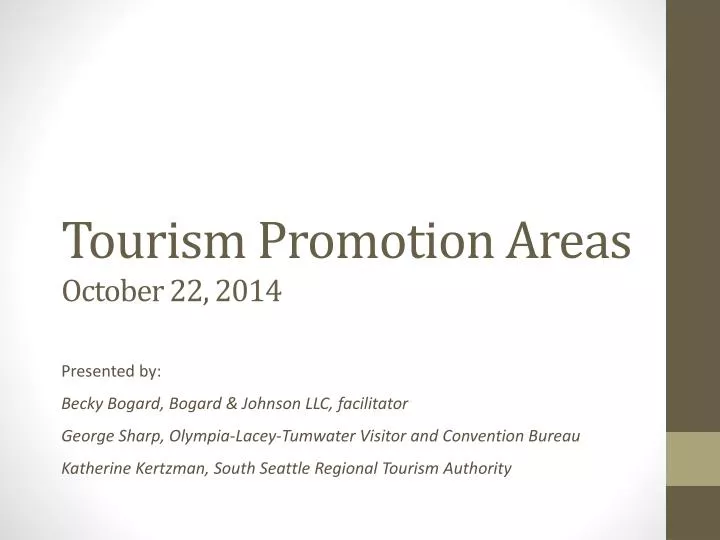 tourism promotion areas october 22 2014