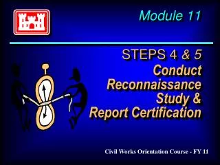 Module 11 STEPS 4 &amp; 5 Conduct 	Reconnaissance Study &amp; Report Certification
