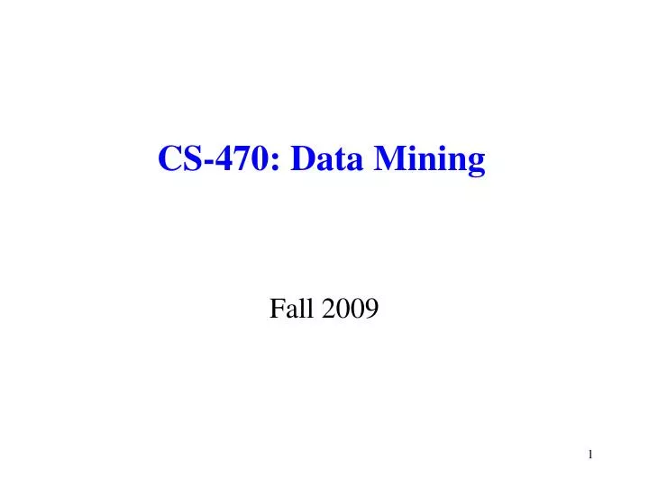 cs 470 data mining