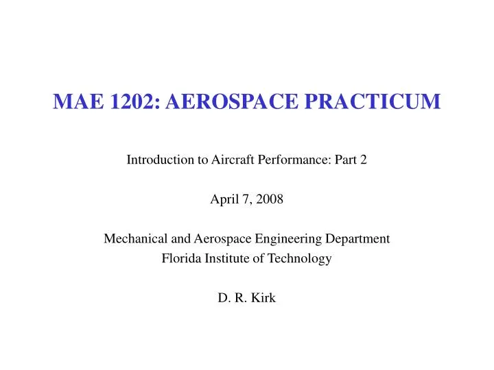 mae 1202 aerospace practicum