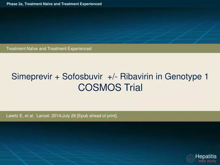 simeprevir sofosbuvir ribavirin in genotype 1 cosmos trial
