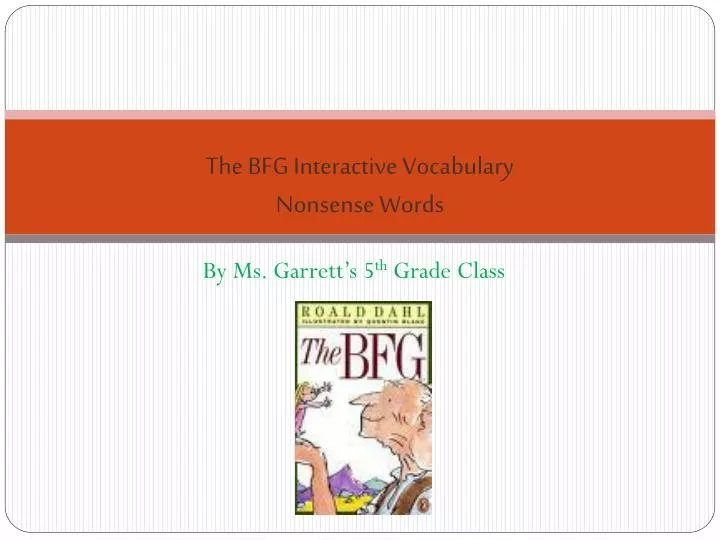 the bfg interactive vocabulary nonsense words