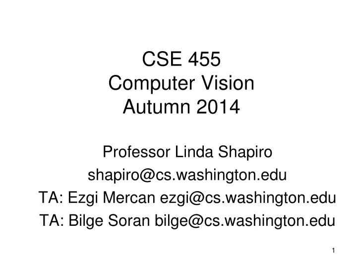 cse 455 computer vision autumn 2014