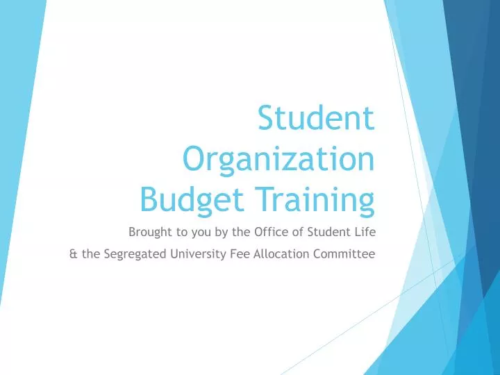 student organization budget training
