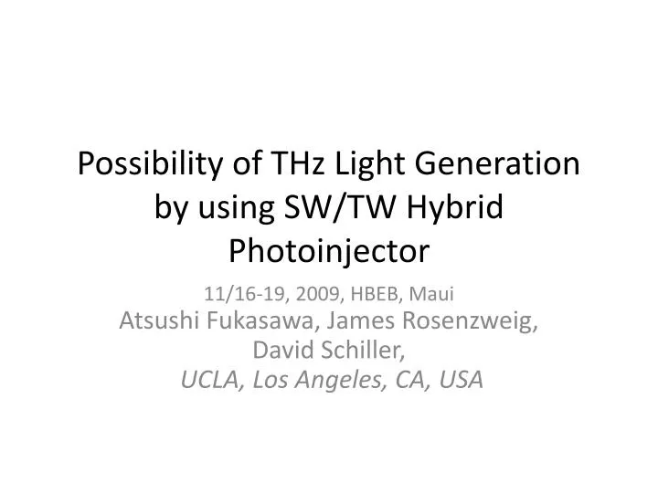 possibility of thz light generation by using sw tw hybrid photoinjector