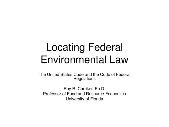 locating federal environmental law