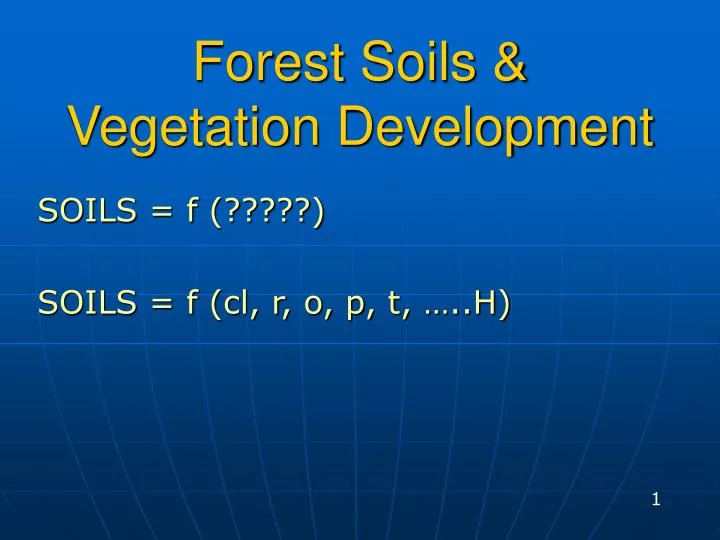 forest soils vegetation development