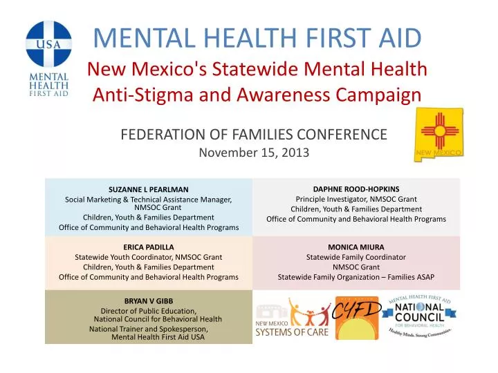 mental health first aid new mexico s statewide mental health anti stigma and awareness campaign