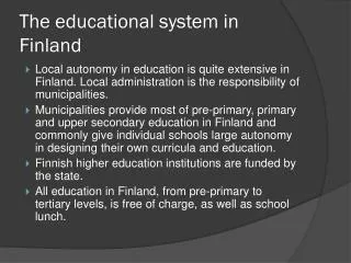the educational system in finland