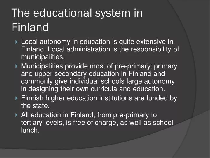 the educational system in finland