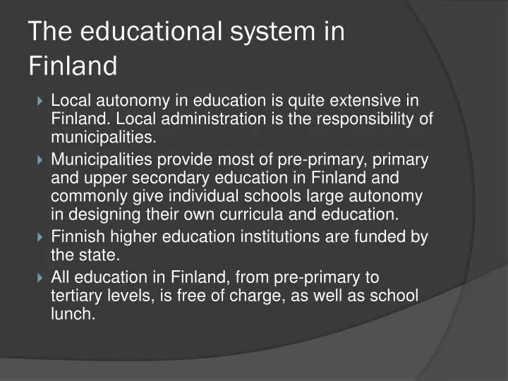 PPT The Educational System In Finland PowerPoint Presentation Free 