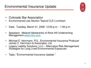 Environmental Insurance Update