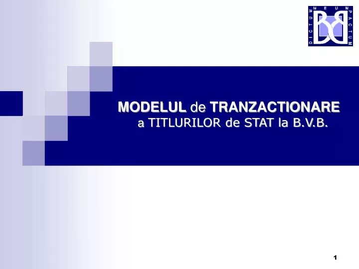 modelul de tranzactionare a titlurilor de stat la b v b