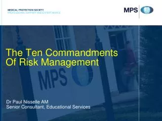 The Ten Commandments Of Risk Management