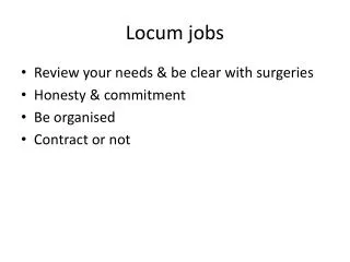 Locum jobs
