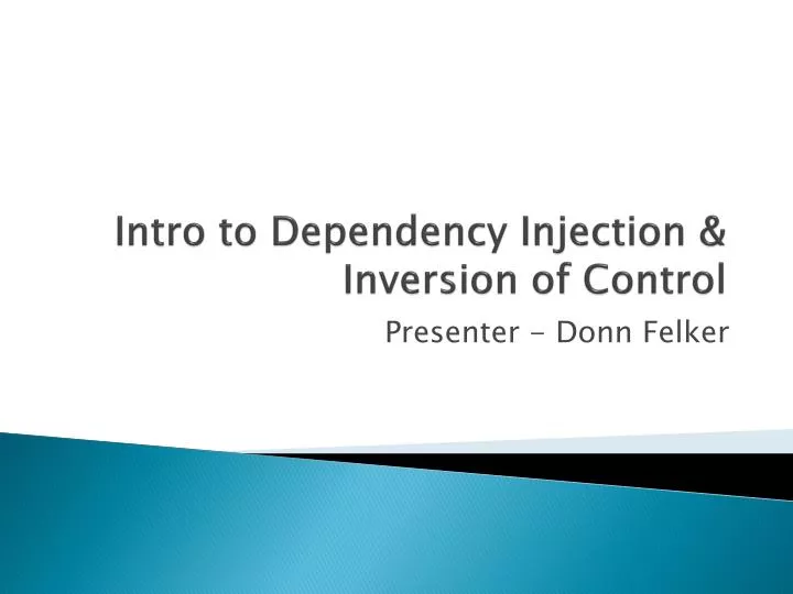 intro to dependency injection inversion of control