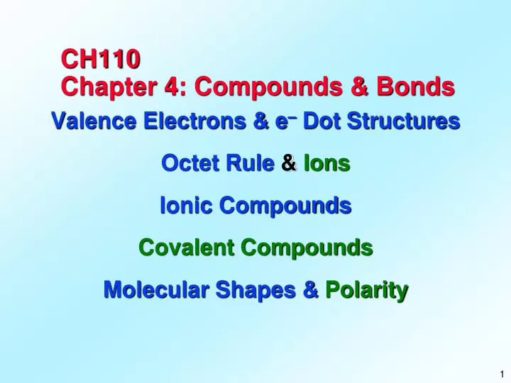 ch110 chapter 4 compounds bonds
