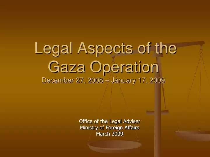 legal aspects of the gaza operation december 27 2008 january 17 2009