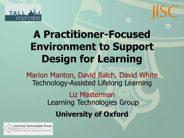 a practitioner focused environment to support design for learning