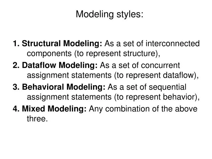 modeling styles