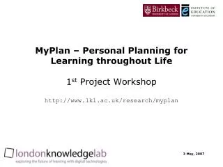 The MyPlan project